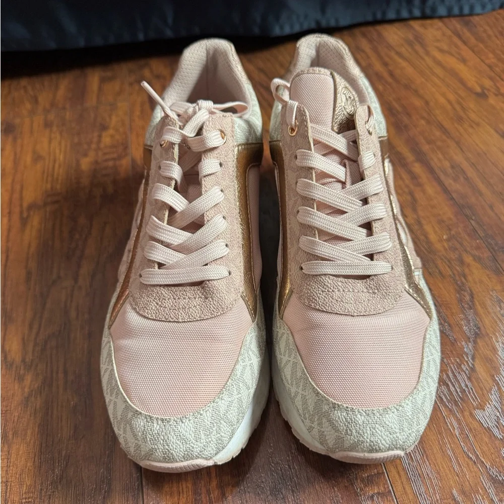 Michael Kors Women's Blush and Metallic Sneakers - Picture 2 of 6